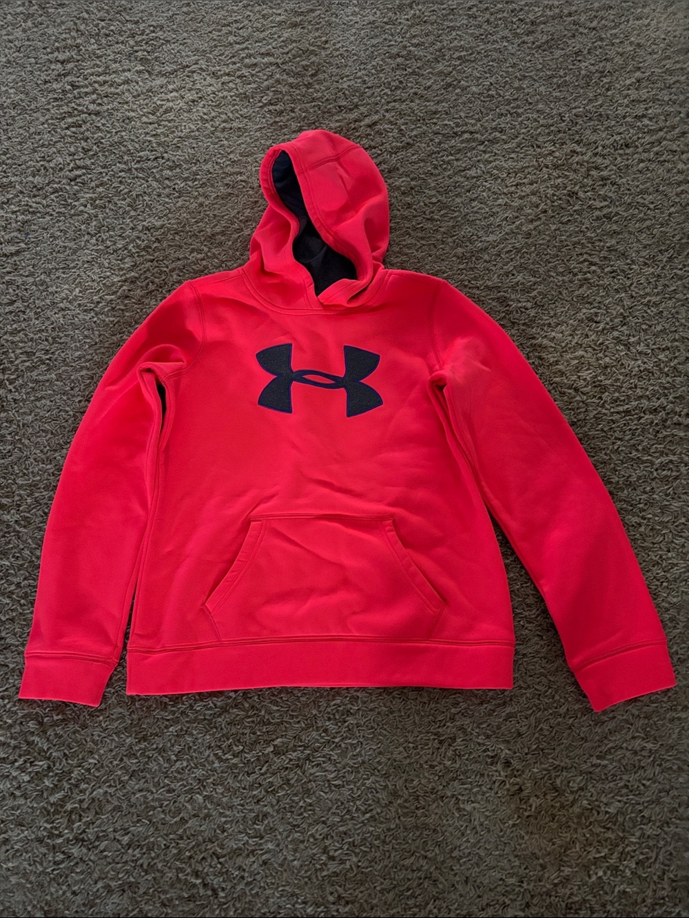 Under Armour Red Hoodie with Black Logo - Kids